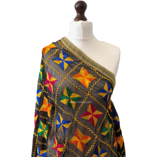 Black MISHCA Phulkari Dupatta