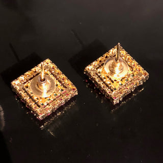 American Diamond Style Earring & Tikka Set - Multi Studs