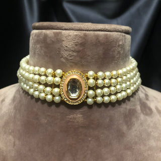 JASMINE Peach Choker Necklace Set
