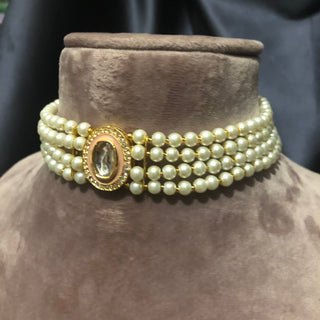 JASMINE Peach Choker Necklace Set