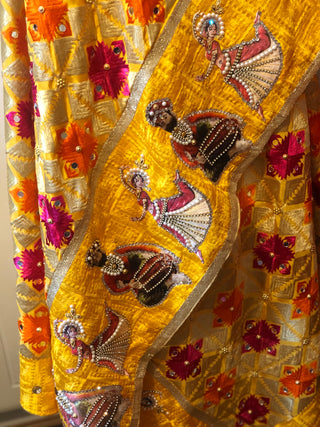 Pink/Yellow Combo RAJA / RANI  Phulkari Dupatta