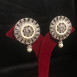 NISHA Earring & Tikka Set - Silver