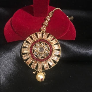 NISHA Earring & Tikka Set - Red