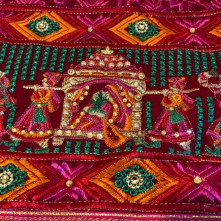 DHOLIPIN01-NOPP Hot Pink DHOLI Punjabi Phulkari Dupatta