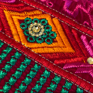 DHOLIPIN01-NOPP Hot Pink DHOLI Punjabi Phulkari Dupatta