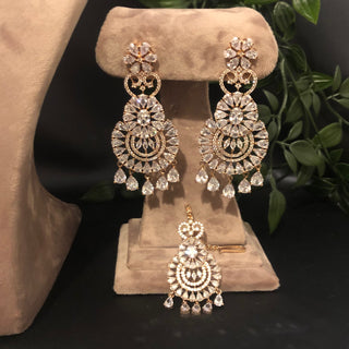 American Diamond Style Necklace Set - Rose Gold