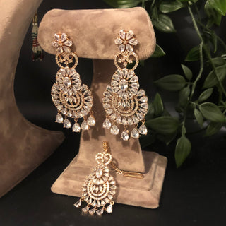 American Diamond Style Necklace Set - Rose Gold