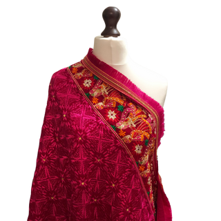 RRHT01 Dhula-Dhulan Hot Pink Phulkari Dupatta