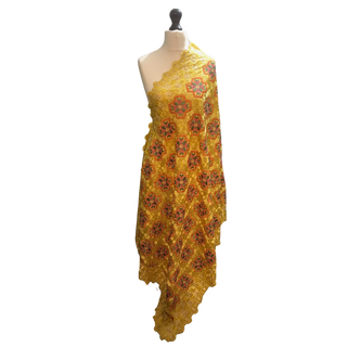 YELFLOW01 Yellow Combo MAHEK Punjabi Phulkari Dupatta