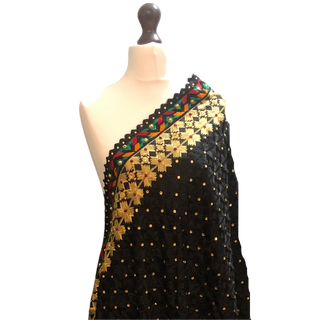 Midnight Black MAHARANI Punjabi Phulkari Dupatta