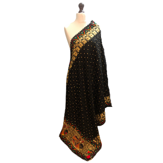 Midnight Black MAHARANI Punjabi Phulkari Dupatta