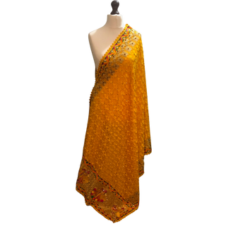 Yellow MAHARANI Punjabi Phulkari Dupatta
