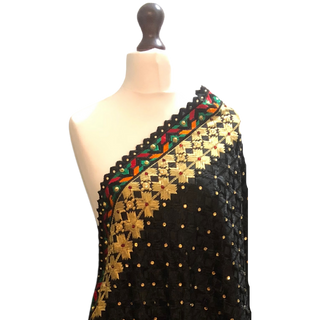 Midnight Black MAHARANI Punjabi Phulkari Dupatta