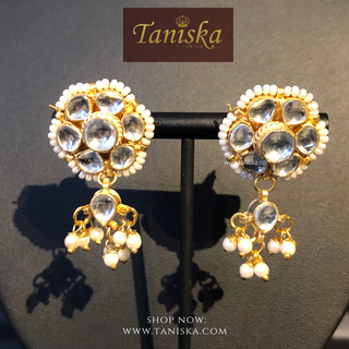 Luxury maroon multi-strand beaded Pachi Kundan choker necklace set, an exquisite statement piece for South Asian bridal weddings and nikah ceremonies, as seen in www.taniska.com