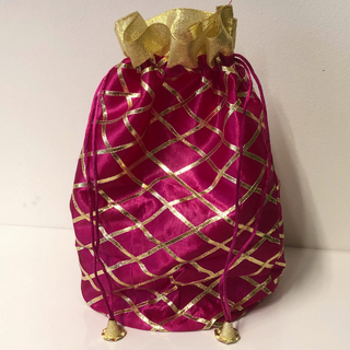 Decorative Drawstring Gift Bag (Hot Pink)
