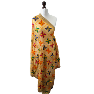 Cream MISHCA Phulkari Dupatta