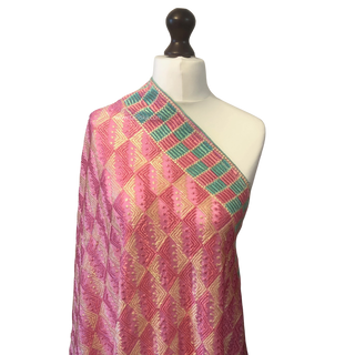 PNKWMINTBOX01 PARI Pink / Mint Phulkari Dupatta