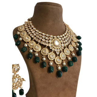 MANNAT Kundan Necklace Set (Jade)