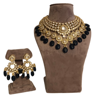 MANNAT Kundan Necklace Set (Navy)