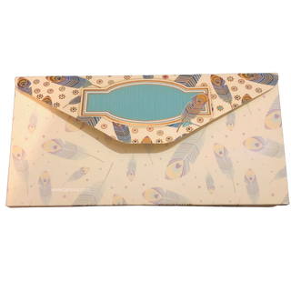 Peacock Feather Design Shagun Money Envelopes - 5s Pack