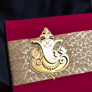 Ganesha Hot Pink Shagun Money Envelope - Single Envelope