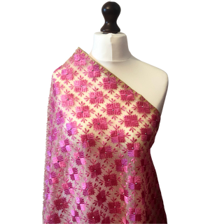 Pink PRINCESS Net Phulkari Dupatta
