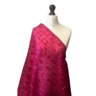 Hot Pink PRINCESS Net Phulkari Dupatta