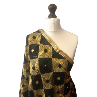 The Regal Checkerboard Phulkari Dupatta