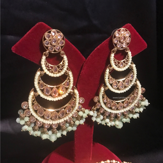 GULREZ Earring & Tikka Set - Mint