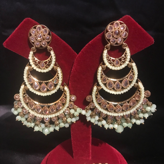 GULREZ Earring & Tikka Set - Mint