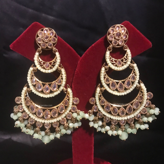 GULREZ Earring & Tikka Set - Mint